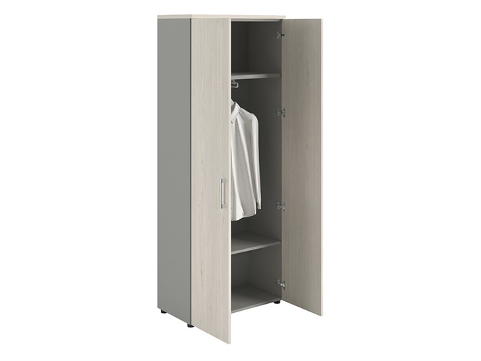 Шкаф NW 2080L гардеробный закрытый белое дерево/серый - фото 18786