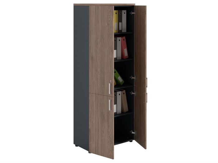 Шкаф NW 2080/4 закрытый темный орех/антрацит 51273 - фото 31884