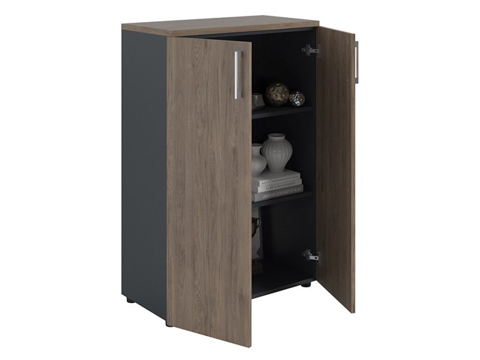 Шкаф NW 1280 закрытый темный орех/антрацит 51276 - фото 31888