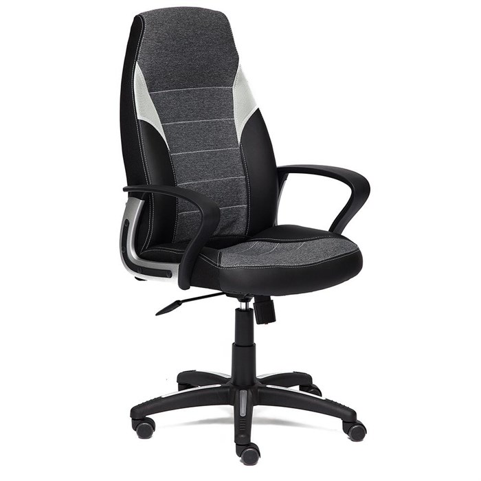 Кресло INTER кож/зам/ткань, черный/серый/серый, 36-6/207/14 TETCHAIR-12017 - фото 38677