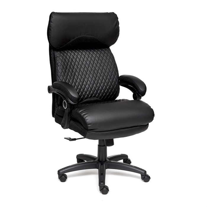 Кресло CHIEF кож/зам/ткань, черный/черный стеганный/черный, 36-6/36-6/11 TETCHAIR-12851 - фото 38762