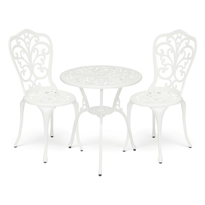 Комплект Secret De Maison Romance (стол +2 стула) алюминиевый сплав, D60/H67, 53х41х89см, butter white TETCHAIR-10669 - фото 40966