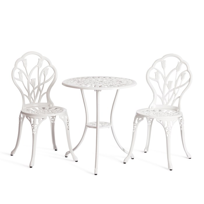 Комплект Secret De Maison Waltz of flowers (стол +2 стула) алюминиевый сплав, D60/H67, 52Х40Х89см, butter white TETCHAIR-11382 - фото 40998