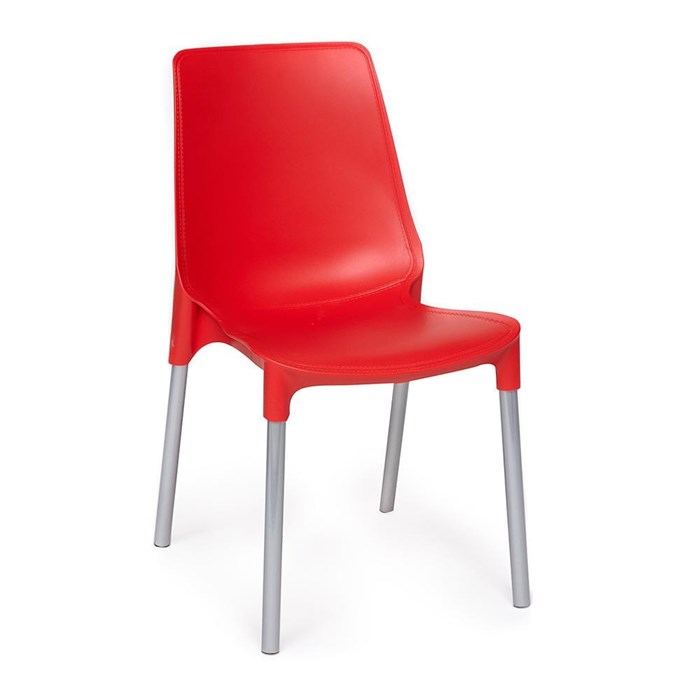 Стул GENIUS (mod 75) металл/пластик, 46x56x84cм, красный/ножки хром TETCHAIR-12830 - фото 42204