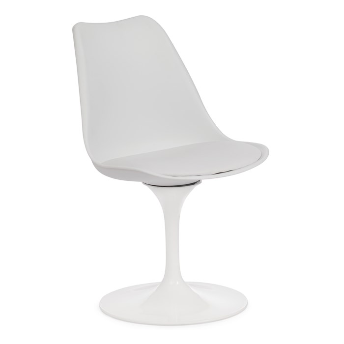 Стул TULIP FASHION CHAIR (mod.109) металл/пластик/PU, 48 x 55 x 81см, белый / белый TETCHAIR-15368 - фото 42280