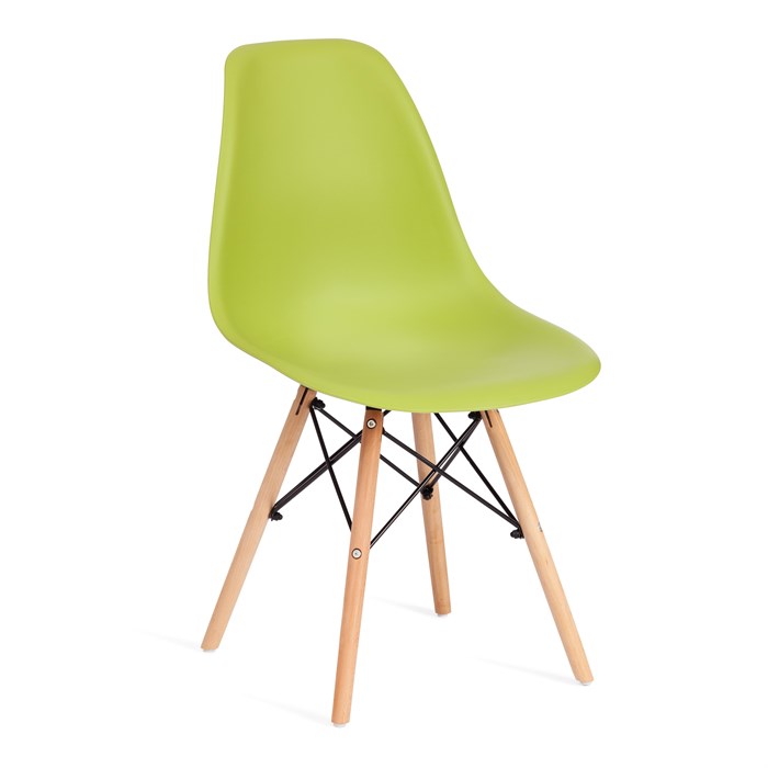 Стул CINDY (EAMES) (mod. 001) дерево бук/металл/сиденье пластик, 51x46x82см, оливковый 66012 TETCHAIR-17186 - фото 42288