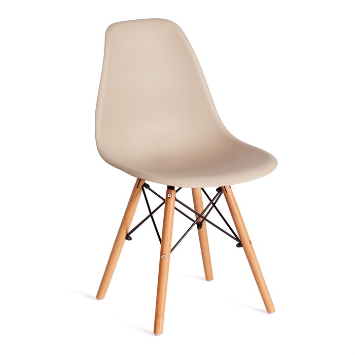 Стул CINDY (EAMES) (mod. 1801) дерево бук/металл/сиденье пластик, 45x51x82 см, Beige (Бежевый) TETCHAIR-19827 - фото 42367