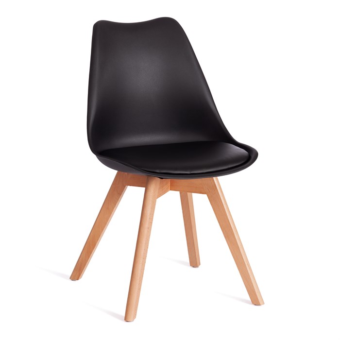 Стул TULIP (mod. 73-1) дерево/пластик/экокожа, 47,5x55x80 см, Черный (Black) TETCHAIR-20187 - фото 42403