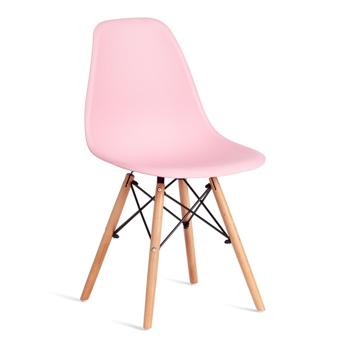 Стул CINDY (EAMES) (mod. 1801) дерево бук/металл/сиденье пластик, 45x51x82 см, Light pink (светло-розовый) TETCHAIR-20655 - фото 42431