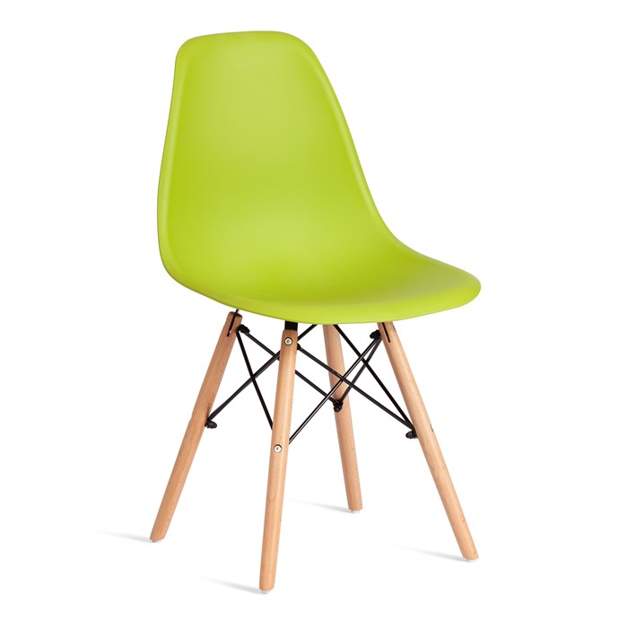Стул CINDY (EAMES) (mod. 1801) дерево бук/металл/сиденье пластик, 45x51x82 см, Olive (оливковый) TETCHAIR-20659 - фото 42449
