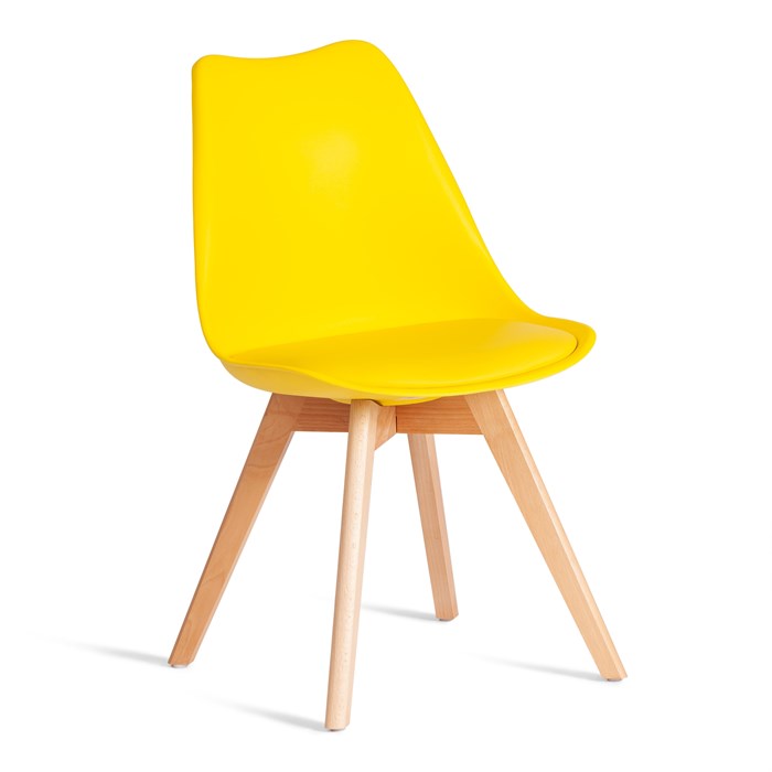 Стул TULIP (mod. 73-1) дерево/пластик/экокожа, 47,5x55x80 см, Желтый (Yellow) TETCHAIR-21120 - фото 42458