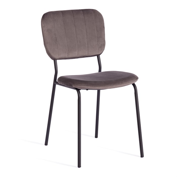 Стул CAROL (mod. UC06) металл, вельвет, 45 х 56 х 82 см, Light grey (светло-серый) HLR24 / черный TETCHAIR-19320 - фото 43115