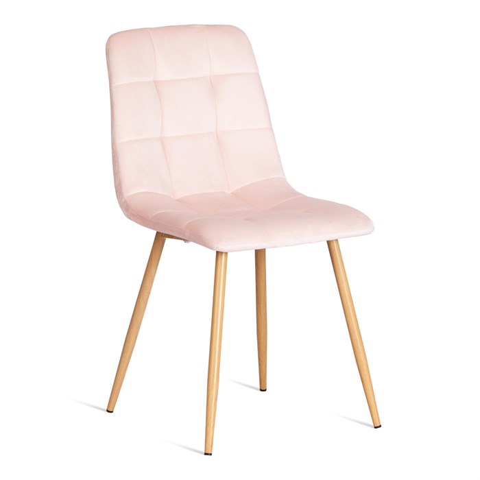Стул CHILLY (mod. 7094-1) вельвет/металл, 44,5х52,5х86 см, pink (розовый) HLR39 / натуральный TETCHAIR-20421 - фото 43222