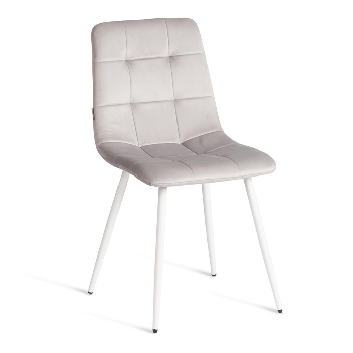 Стул CHILLY (mod. JSC-220) Велюр/металл , 44,5х52,5х88 см, Light grey (светло-серый) HLR14 / белый TETCHAIR-24343 - фото 43506