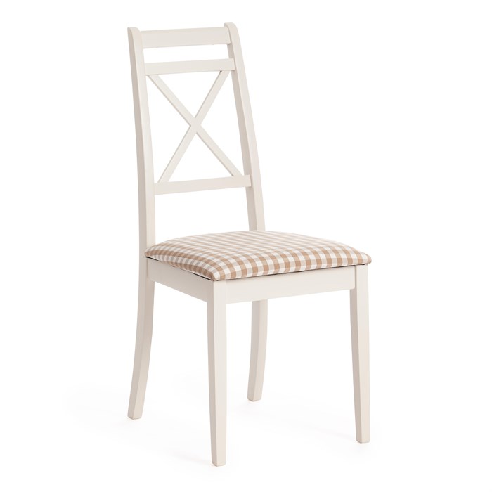 Стул Picasso ( PC-SC ) дерево гевея, 45х53х97см, ivory white (слоновая кость 2-5), ткань: клетка мелкая (S505-18) TETCHAIR-12349 - фото 44213