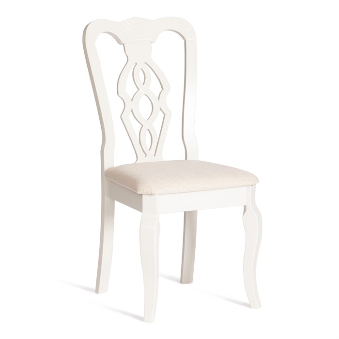 Стул - Афродита/ Aphrodite дерево гевея, 46х54х99см, Ivory white, ткань кремовая с рисунком (А04) TETCHAIR-20118 - фото 44321