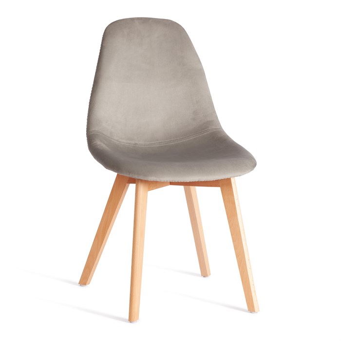 Стул CINDY SOFT (mod. C1021F1-1) велюр/дерево бук, 55 х 48 х 83 см, Светло-серый HLR39 / натуральный TETCHAIR-21233 - фото 44444