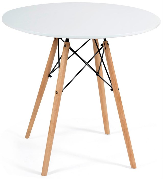 Стол CINDY NEXT (mod. 70-80 MDF) металл/мдф/бук, D80х75см, белый/натуральный TETCHAIR-13067 - фото 44483