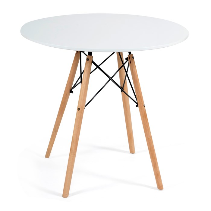 Стол CINDY NEXT (mod. 70-80 MDF) металл/мдф/бук, D70х75см, белый/натуральный TETCHAIR-15854 - фото 44494
