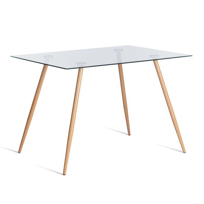 Стол SOPHIA (mod. 5003) металл/стекло (8мм), 110 х 80 х 75 см, бук/прозрачный TETCHAIR-21343 - фото 44521