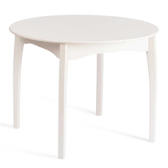Стол DIAMANTE круглый бук, мдф, шпон дуба, 100 х 100+30 х 75 см, Ivory white TETCHAIR-20650 - фото 44789
