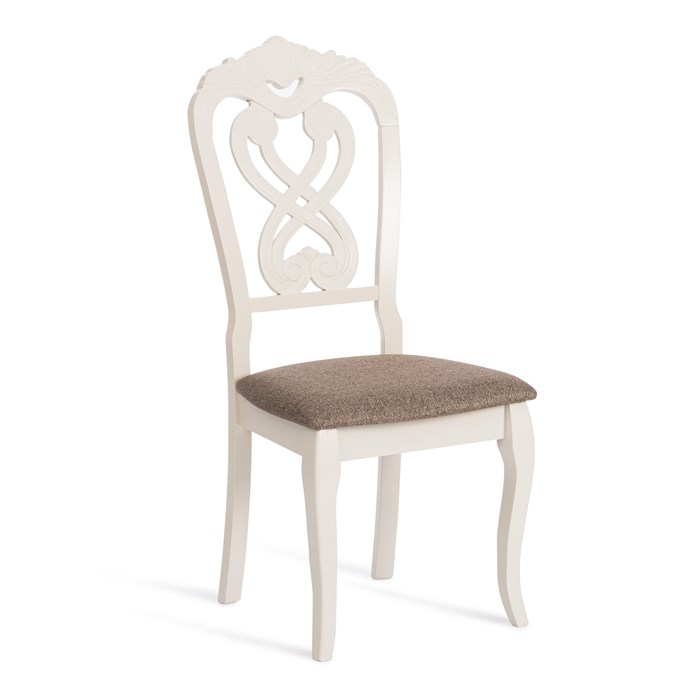 Стул -Андромеда/ Andromeda дерево гевея, 47х55,5х107 см, Ivory white, ткань коричневая S168-7 TETCHAIR-12896 - фото 45054