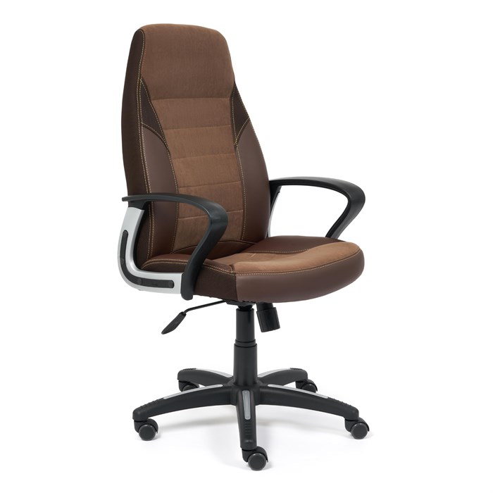 Кресло INTER кож/зам/флок/ткань, коричневый, 36-36/6/TW-24 TETCHAIR-15028 - фото 46039