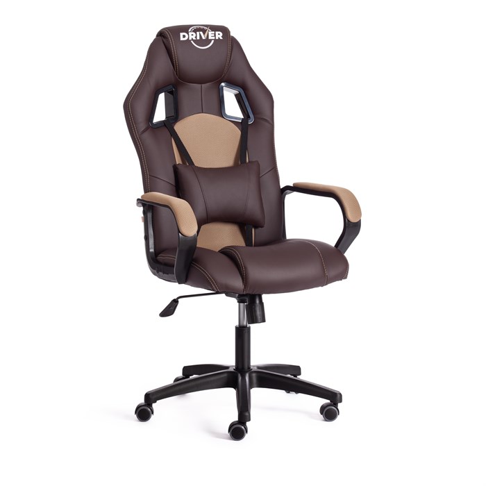 Кресло DRIVER (22) кож/зам/ткань, коричневый/бронза, 36-36/TW-21 TETCHAIR-19296 - фото 46422