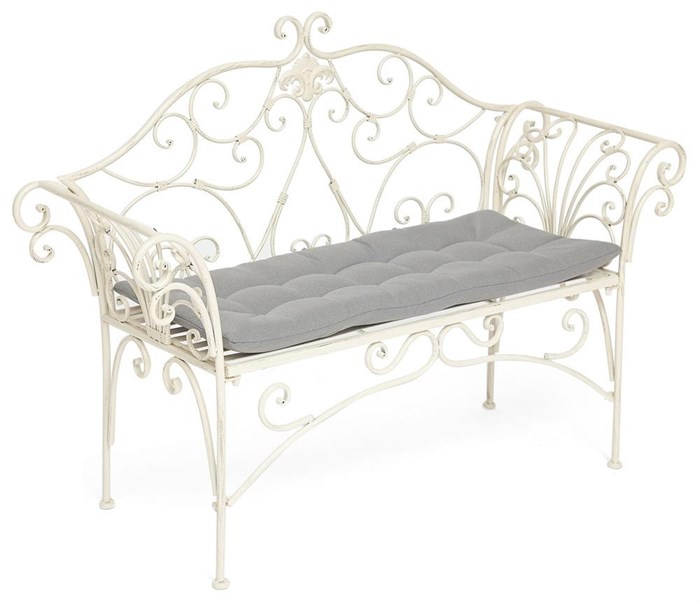 Скамья Secret de Maison BEAUJOLAIS + подушка (mod. PL08-8574) металл, 136х46х96см, белый антик (antique white) TETCHAIR-13516 - фото 48105