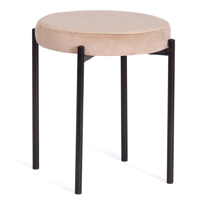 Табурет REVO (mod. 7034) ткань/металл, 44 х 44 х 47 см, бежевый barkhat 5/черный TETCHAIR-20644 - фото 48715