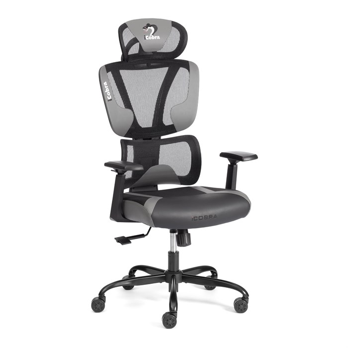 Кресло iCobra ткань / иск. кожа, черный / серый TETCHAIR-24848 - фото 49824