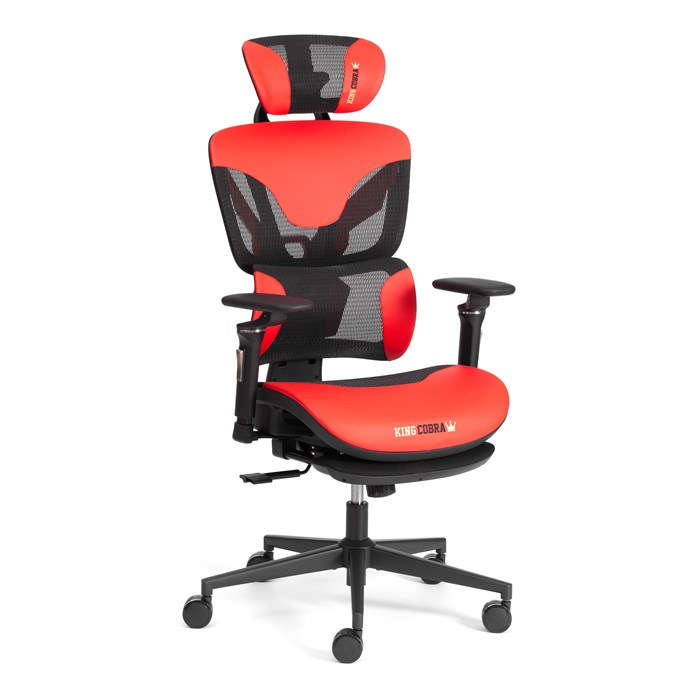Кресло KingCobra иск. кожа / сетка, черный / красный TETCHAIR-24849 - фото 49829