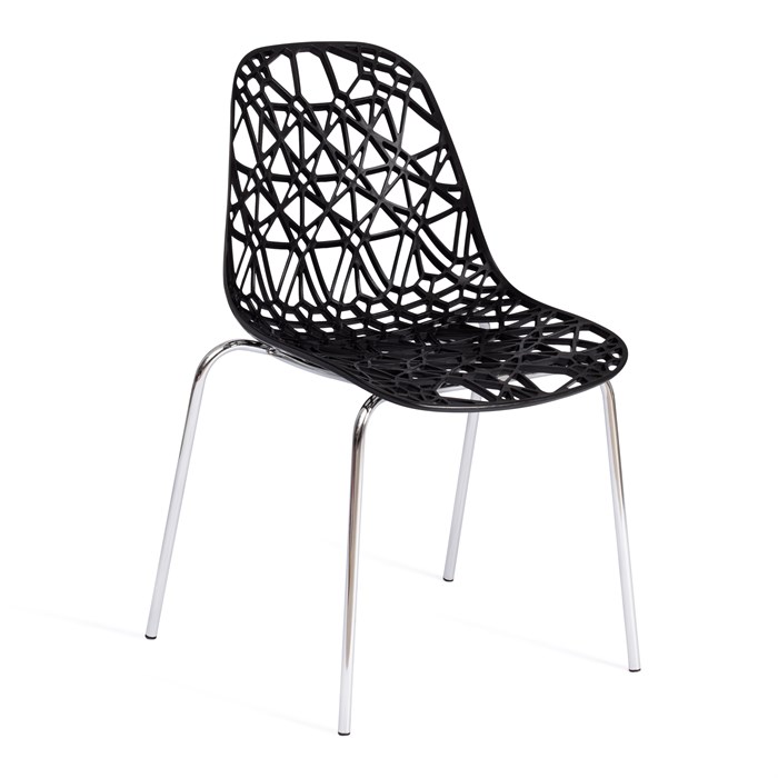 Стул CRISPY (mod. 61) / 1 шт. в упаковке металл, пластик,  44 x 56.5 x 80 см, Black (черный) 05/хром TETCHAIR-20082 - фото 50023