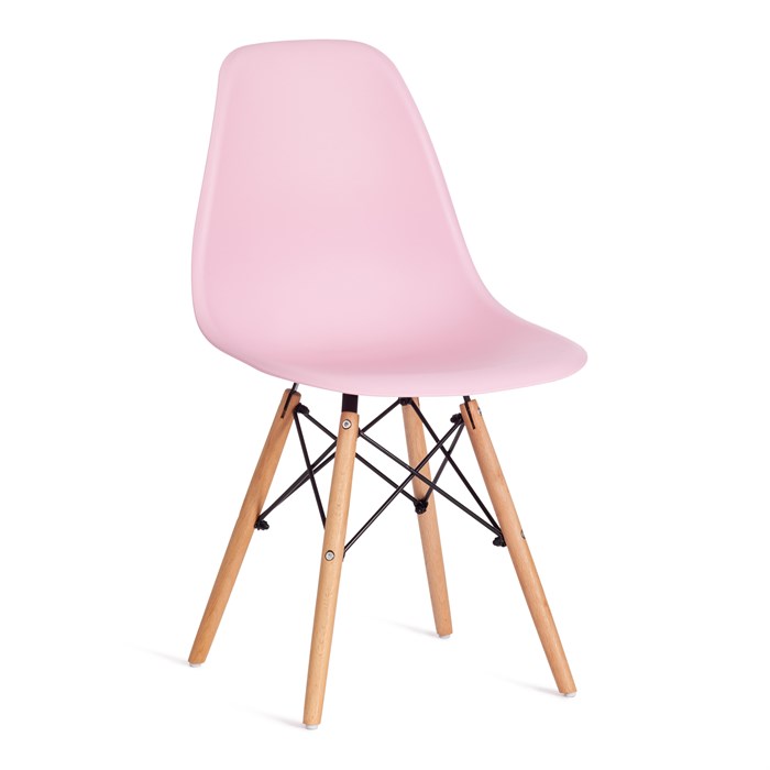 Стул CINDY (EAMES) (mod. 001) дерево бук/металл/сиденье пластик, 51x46x82.5см, светло-розовый/light pink TETCHAIR-10699 - фото 50287