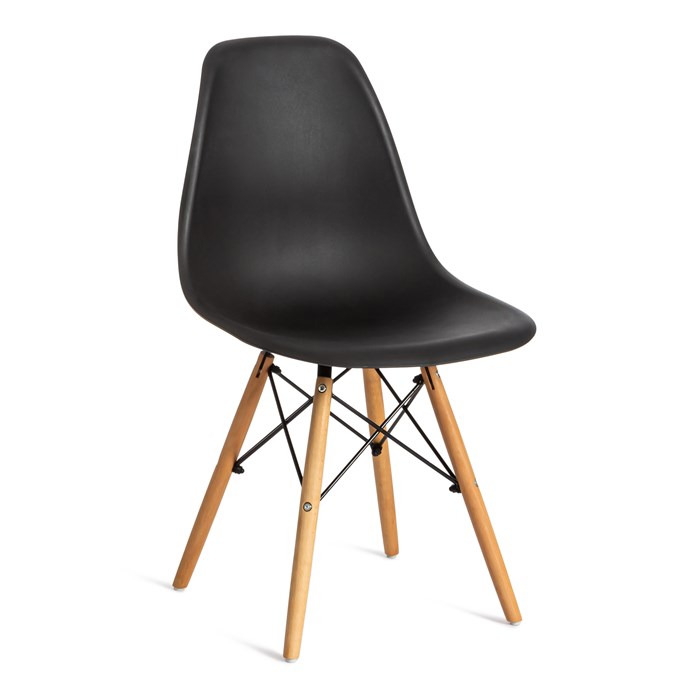 Стул CINDY (EAMES) (mod. 001) дерево бук/металл/сиденье пластик, 51x46x82см, черный/black TETCHAIR-11465 - фото 50314