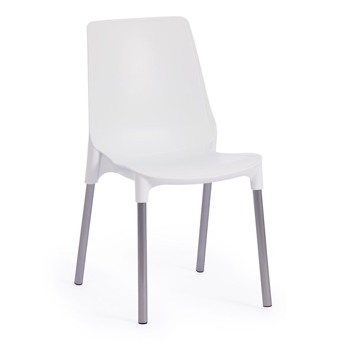 Стул GENIUS (mod 75) металл/пластик, 46x56x84cм, белый/ножки хром TETCHAIR-19115 - фото 50523