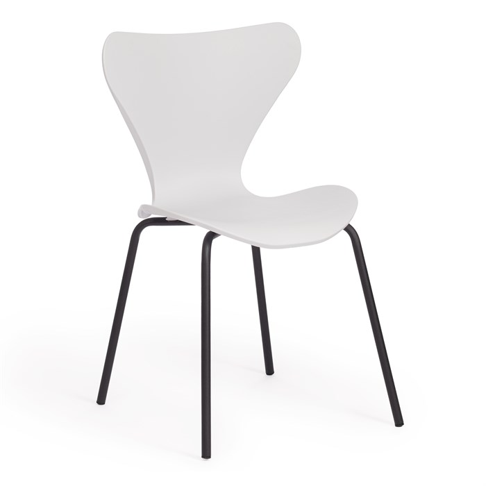 Стул Jacobsen (mod DC 102) / 1 шт. в упаковке пластик/металл, 50 х 46 х 82 см , белый 018/черный TETCHAIR-17230 - фото 50646