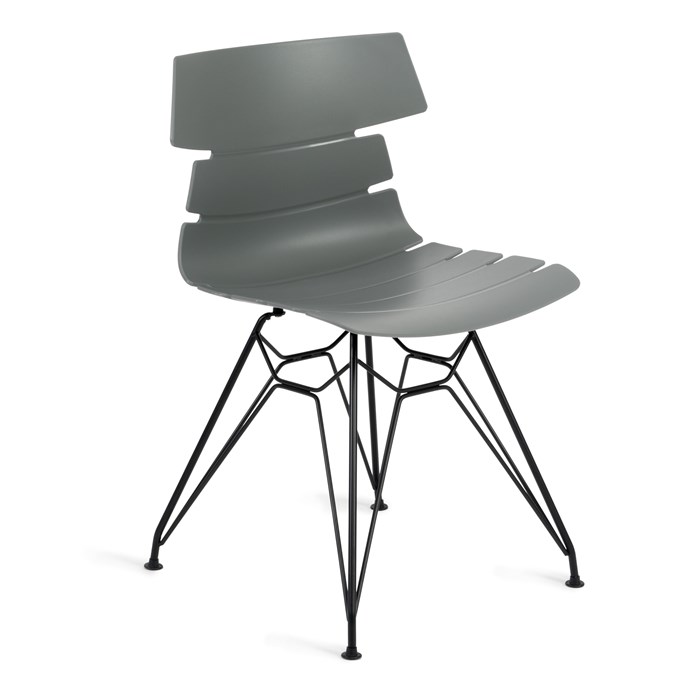 Стул HANSEN (mod. 622N) / 1 шт. в упаковке пластик/металл/эко кожа, 51х47х80 см, высота до сиденья 45 см, серый/черный TETCHAIR-20321 - фото 50784