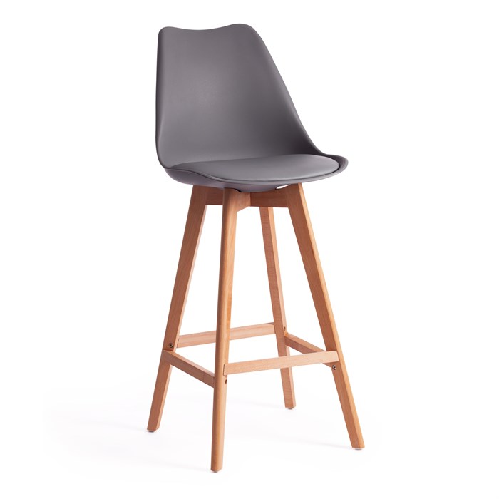 Стул барный TULIP BAR (mod. C1014H) / 1 шт. в упаковке пластик/дерево, 57 х 48 х 114 см, серый 024 /натуральный TETCHAIR-19651 - фото 51009