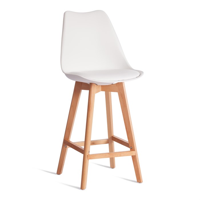 Стул барный TULIP BAR (mod. C1014H-1) пластик/дерево, 42 х 47,5 х 104 см, White (Белый) 70029/ натуральный TETCHAIR-21243 - фото 51029
