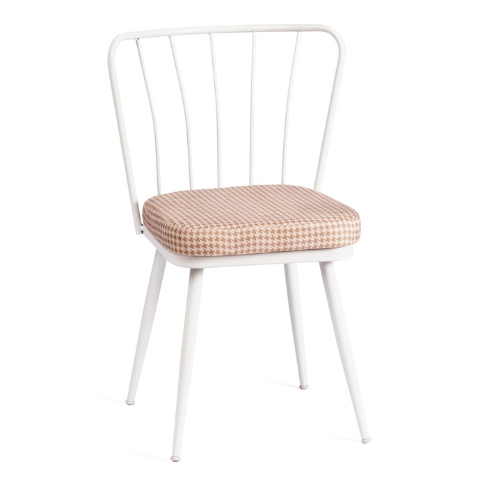Стул YANIS (mod. 983) металл/ткань,  42.5 х 50.5 х 82.5 см, бело-коричневая клетка TETCHAIR-19475 - фото 51659