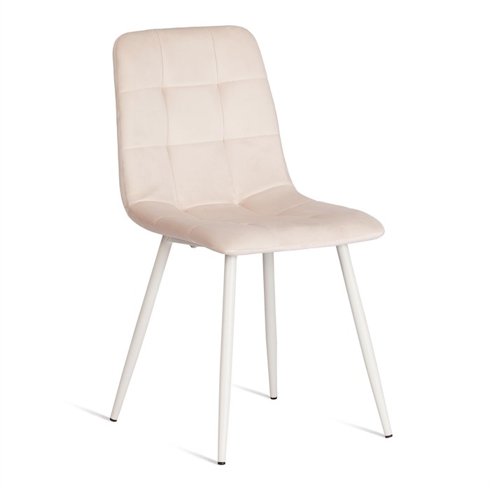 Стул CHILLY (mod. 7094-1) вельвет/металл, 44,5х52,5х86 см, beige (бежевый) HLR2 / белый TETCHAIR-20418 - фото 51833