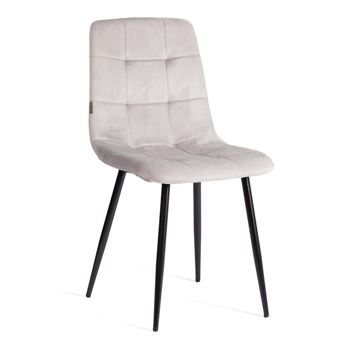 Стул CHILLY (mod. JSC-220) Велюр/металл , 44,5х52,5х88 см, Light grey (светло-серый) HLR14 / черный TETCHAIR-21497 - фото 52224