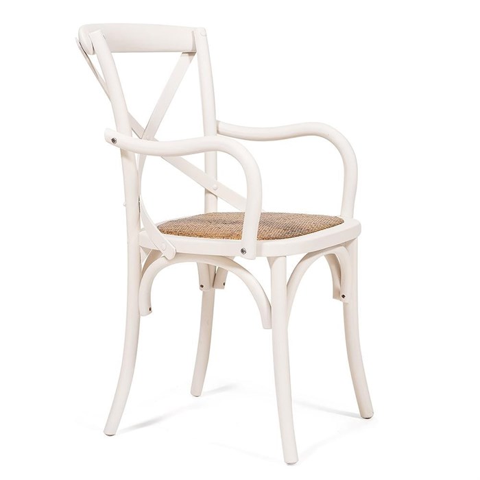 Стул с подлокотниками CROSS (mod.CB2008) дерево вяз, 91х55х52см, Белый (butter white) TETCHAIR-12375 - фото 52967