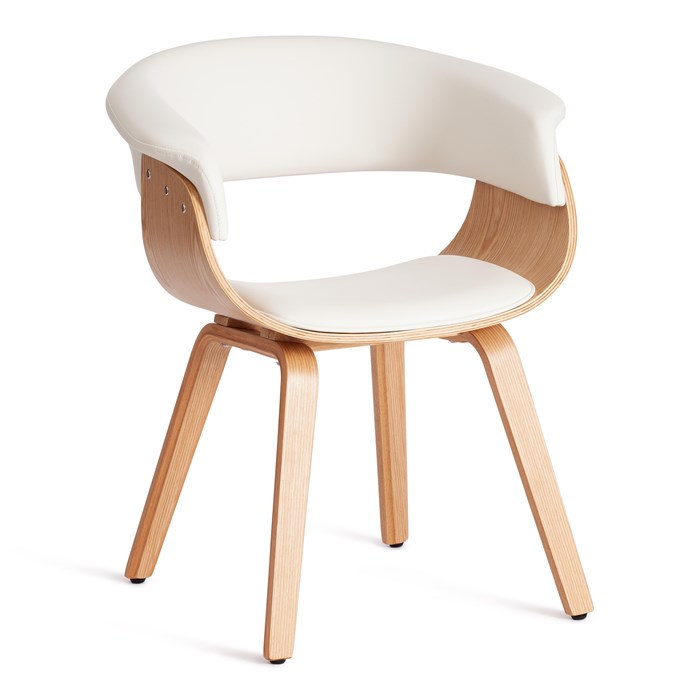 Стул VIMTA (mod.8021) дерево / экокожа, 69х56х77 см, натуральный/белый TETCHAIR-13659 - фото 53085