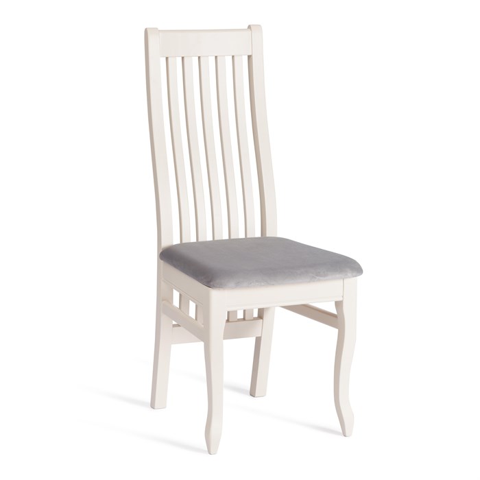 Стул DOLCE мягкое сидение бук, 40х46х100см, ivory white, велюр Tenerife Ultimate grey TETCHAIR-20673 - фото 53338