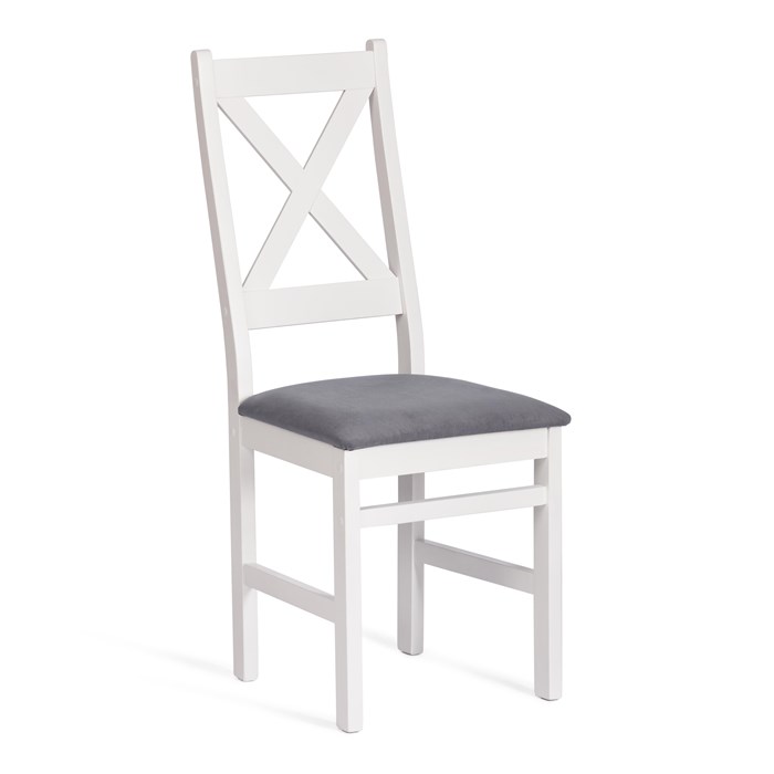 Стул CROSSMAN NEW, Многослойный березовый шпон, 41х40х100 см, white/велюр темно-серый TETCHAIR-21626 - фото 53410