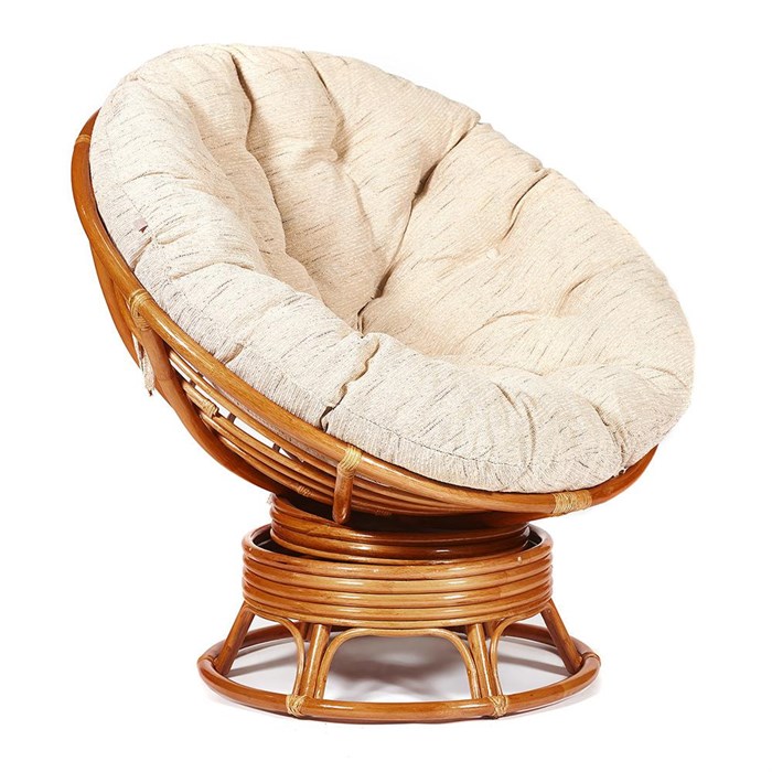 Кресло-качалка PAPASAN/ПАПАСАН w 23/01 B /с подушкой/ 115х78х104 см, Cognac (коньяк), ткань Старт TETCHAIR-5773 - фото 54660