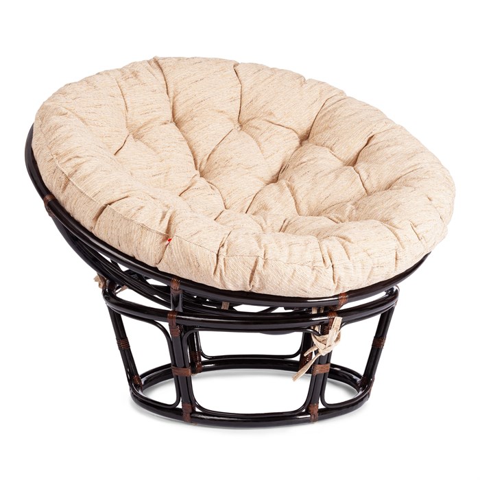 Кресло PAPASAN/ПАПАСАН 23/01 W  /с подушкой/ диаметр подушки 129 см, 115х101х104 см, Antique brown (античный черно-коричневый), ткань Старт TETCHAIR-7223 - фото 54714