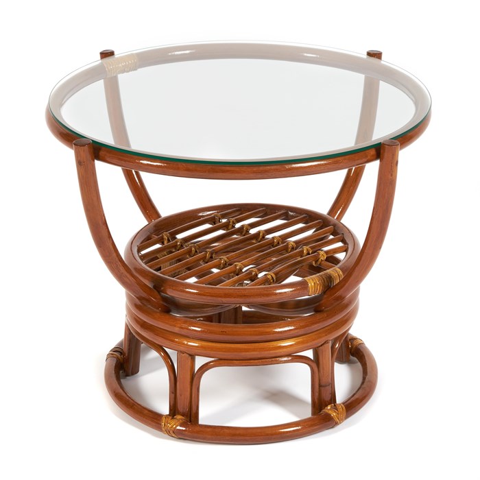 Столик журнальный со стеклом "BENOA" 5005 Pecan (коричневый) TETCHAIR-10886 - фото 54796